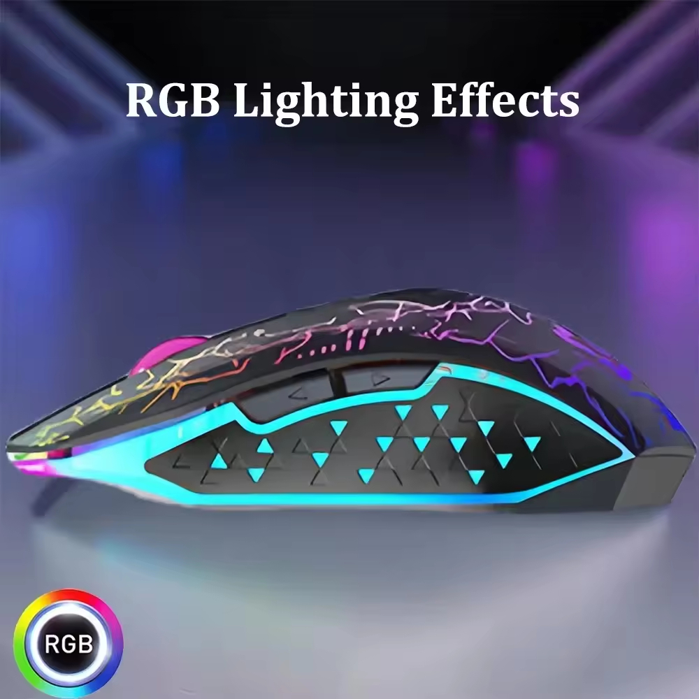 2.4G Rechargeable Bluetooth RGB Backlight Mechanical Wireless Gaming Mouse