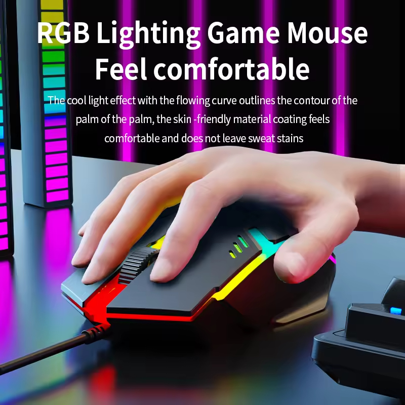 Km2025 Best-Selling Keyboard Wired Mouse Directly Connected Silicone Film Keyboard Mouse Two-Color Set 104/105/107 Key Backlight