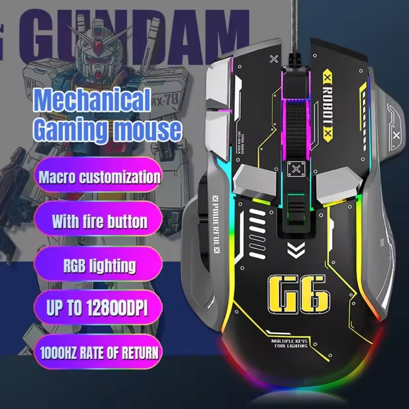12800 DPI 10D RGB Wired Gaming Mouse