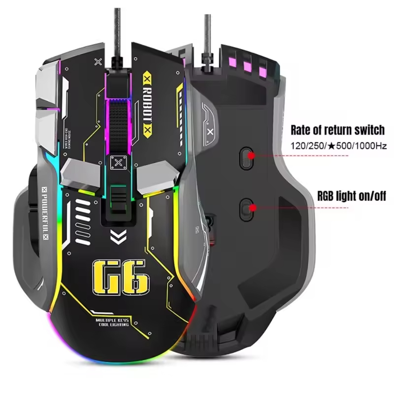 12800 DPI 10D RGB Wired Gaming Mouse